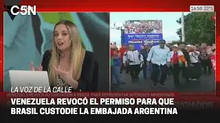 VENEZUELA revocó el permiso para que BRASIL custodie la EMBAJADA ARGENTINA en CARACAS