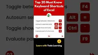 Top 20 Must Know Excel Keyboard Shortcuts