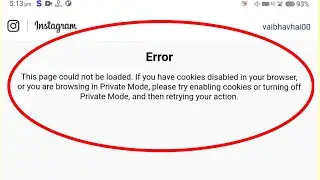 Fix Instagram This page could not be loaded. If you have Cookies Disabled your browser Problem Solve