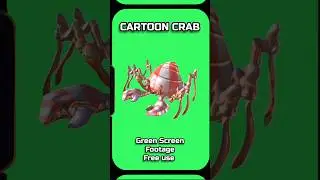 CARTOON CRAB video footage animation on a GREEN SCREEN.