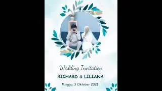 undangan pernikahan digital modern tema biru putih