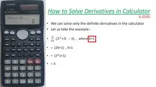 How to Solve Derivatives in the calculator I Casio fx991MS I The Calculator King