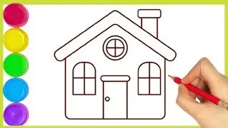 House drawing toddlers | Beautiful house drawing easy and simple for kids | Drawing competition