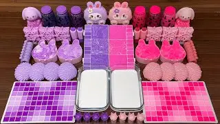 PINK vs PURPLE I Mixing random into Glossy Slime I Satisfying Slime 
