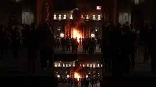 La Mairie de Bordeaux en feu
