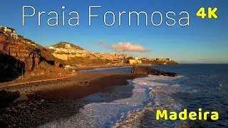 Praia Formosa, Funchal Beach Madeira Porugal 4k, Relaxation