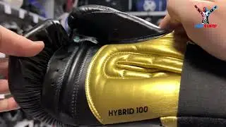 Боксерские перчатки Adidas Hybrid 100 черно зол