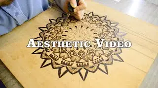 Pyrography Mandala - Wood Burning Art - Aesthetic Video