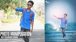 The Boy and the Sea wave awesome photo manipulation tutorial