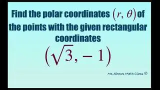 Find polar coordinates (r, theta) given rectangular coordinates (sqrt(3), -1).