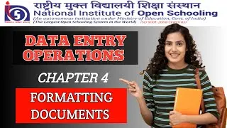 NIOS DATA ENTRY OPERATIONS CHAPTER 4 FORMATTING DOCUMENTS