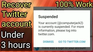 Twitter Account Suspended  | Recover  Very Easy Way.