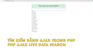 Tìm kiếm bằng Ajax trong PHP/ php ajax live data search