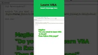 Excel VBA Tutorial: Simple Message Box Popup 🚀 