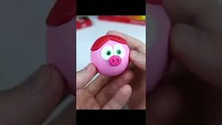 Смешарик Нюша из пластилина. Лепим Смешарика Нюшу. 