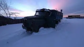 Жизнь в деревне, Заготовка дров, ГАЗ 53 С РЕДУКТОРОМ ОТ ГАЗ 66.