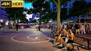 🇩🇪Frankfurt After Sunset - German Summer 2023 🥨Germany Walking Tour [4K HDR]