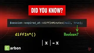 Laravel Carbon Tips - DateTime Difference with Absolute Value | diffInMinutes | PHP Nesbot Carbon
