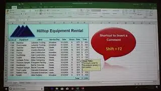 Microsoft Excel - How to Insert a Note using a Shortcut.