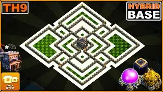 NEW BEST! TH9 Base 2023 with COPY LINK | COC Town Hall 9 Hybrid/Trophy Base Design