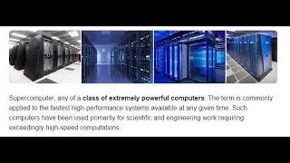 Supercomputer Class of Extremely Powerful Computing Machine & Data Processing Computers