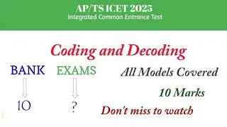 TS ICET 2024 || Coding and Decoding || Passage Questions || 10 Marks || All Models || Must Watch