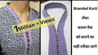 Easy V Collar Neck With Placket and Buttons || Full Tutorial