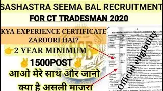 ||SSB CT TRADESMEN| EXPERIENCE CERTIFICATE DETAILS| COMPULSORY OR NOT| FULL EXPLANATION  IMP VIDEO||