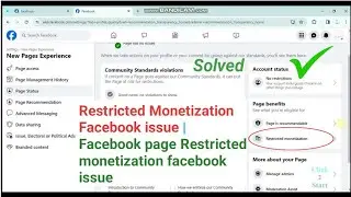 Restricted monetization facebook issue | Facebook page Restricted monetization facebook issue
