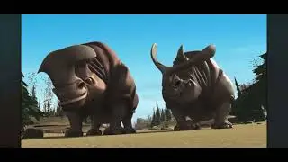 Ice Age 2002 Manny 🦣 And Sid 🦥 Meets Carl and Frank 2 Rhinos 🦏 🦏 Flipped