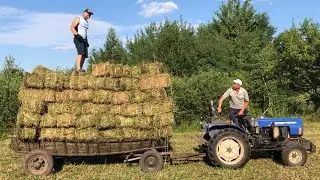 Сотня тюків з одного городу! Оце так врожай! Тюкуємо сіно пресом Welger41 трактор Jinma244