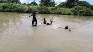 swimming in  African river😄