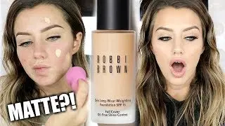 NEW BOBBI BROWN SKIN LONGWEAR FOUNDATION for Oily Skin?! 9 Hour Wear Test | Jazzi Filipek