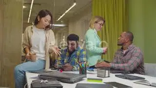 Diverse Business Partners Relaxing at Office | Stock Footage - Envato elements