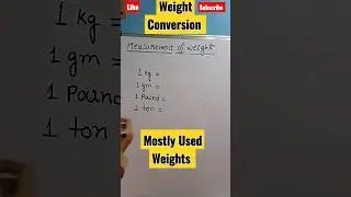 Unit conversion/ Weight coversion formula. 