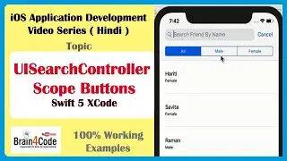 UISearchController with Scope Buttons in TableView Using Swift  Xcode | Hindi | Scope Bar in iOS App