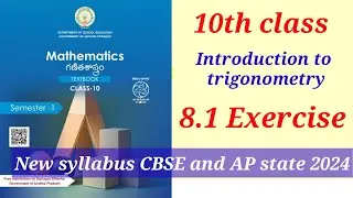 10th maths chapter 8 exercise 8.1 new syllabus 2024 || Introduction to trigonometry ||