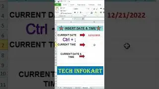 Insert Current Date and Time in Excel (Shortcut Key) || 