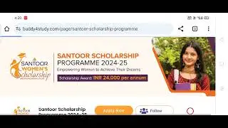 Degree first year students Santoor women's scholarship 2024 application eligibility 24000 rupees