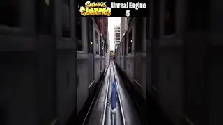 Subway Surfers but in unreal engine 5 graphics