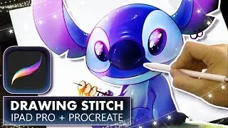 Drawing Cute Stitch on iPad Pro Using Procreate / Speed Drawing Stitch