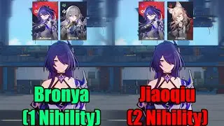 How Much Does Jiaoqiu (2 Nihility) Vs Bronya (1 Nihility) Buff Acheron ? || Honkai Star Rail