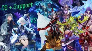 C6 Neuvillette & C6 Furina + Supports VS every Weekly Boss (Speedrun) (with food buffs)