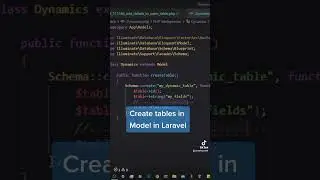 create db table in Model in Laravel 