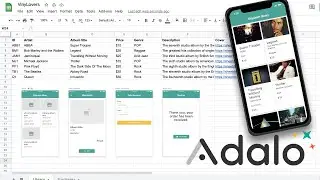 Create your mobile app (iOS/Android) with the Google Sheets data in Adalo + SheetDB (NO CODE)