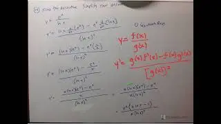 Derivative of a Quotient and Simplifying the Answer
