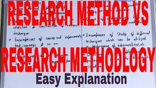 Research Method vs Methodology|Difference between research method and methodology|Research
