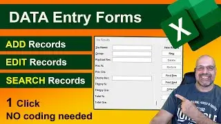 DATA ENTRY Forms in EXCEL  [NO Coding or Macros needed]
