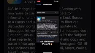 iOS 16 Finally in iPhone 12