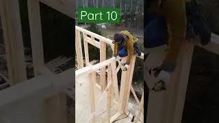 Interroom wooden partitions. Frame house on stilts. Part 10 